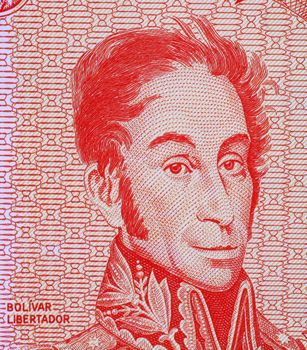 Simon Bolivar on 5 bolivares 1989 banknote from Venezuela. One of the most important leaders of Spanish America's successful struggle for independence.