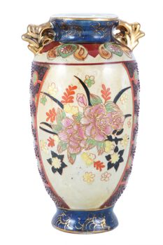 Art, Old Decorative Ceramic Vase with Drawing