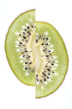 exotic fruit, shifted kiwi, transparent cut