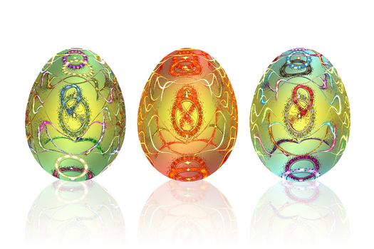 set of light-colored  Easter eggs