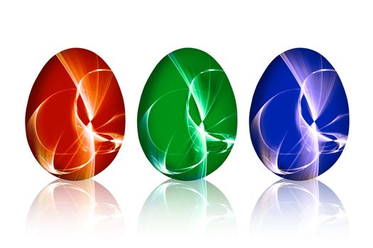 red green and blue Easter egg