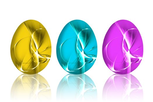 yellow cyan and pink Easter egg