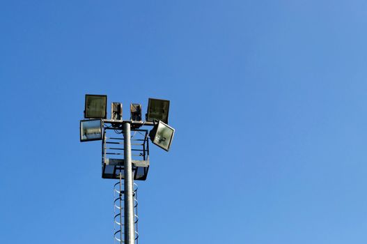 Stadium reflector on a blue sky background