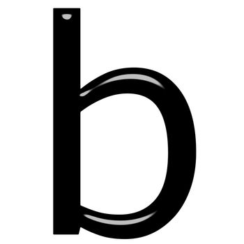 3d letter b isolated in white