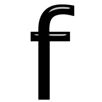 3d letter f isolated in white