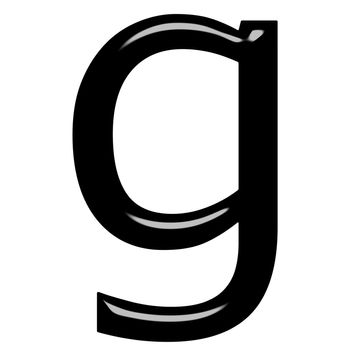 3d letter g isolated in white