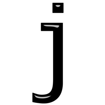 3d letter j isolated in white
