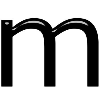 3d letter m isolated in white