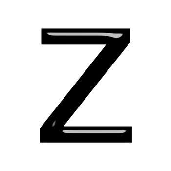 3d letter z isolated in white