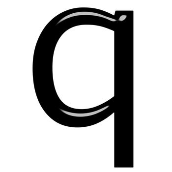 3d letter q isolated in white