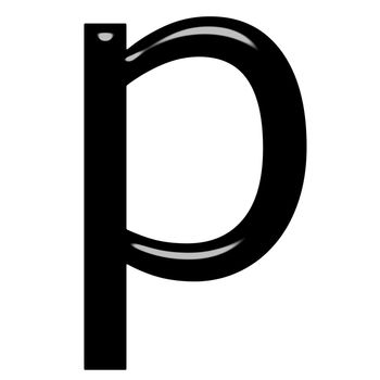 3d letter p isolated in white