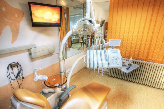 Modern Dentist's chair in a medical room