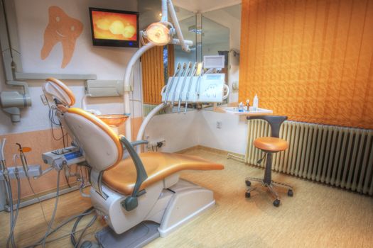 Modern Dentist's chair in a medical room