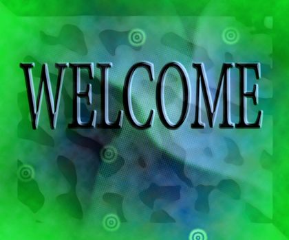 Inscription "welcome", made by Photoshop
