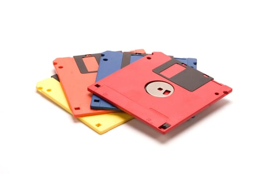 floppy disks isolated on white