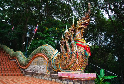 Naga stairs of Wat Doi Suthp temple, Chiang Mai