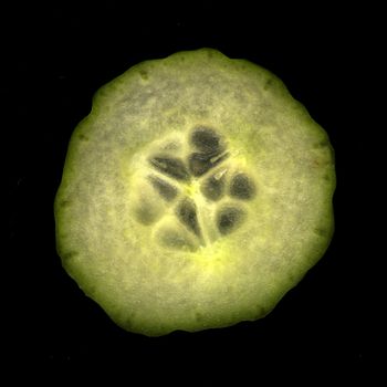 Cucumber on black background