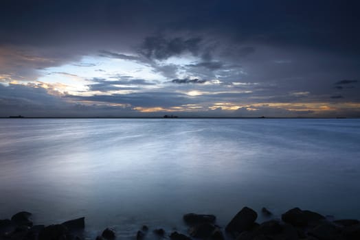 sunset and sea