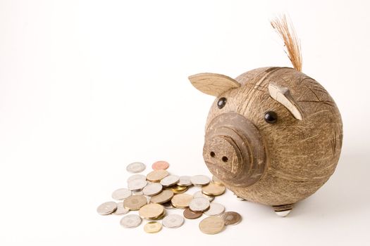 wooden piggybank