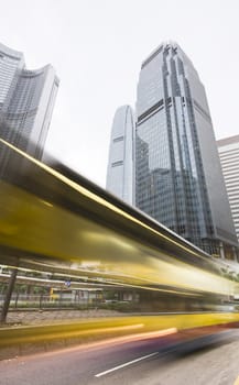 traffic through downtown in HongKong 