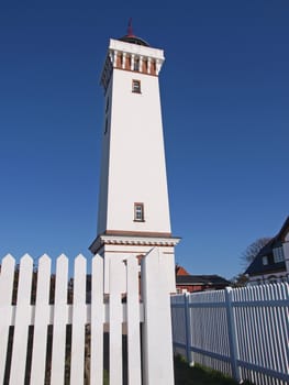 The lighthouse of Helnaes Denmark year built 1900    