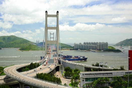 Tsing Ma Bridge in Hong Kong