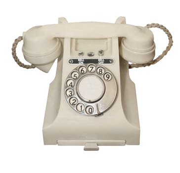 White Vintage Phone isolated with clipping path