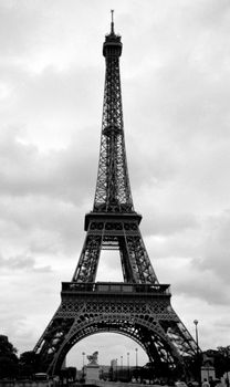 A nice shot of the Eiffel Tower in Paris, France.  This shot was on high speed 35 mm film.  Some film grain was left on the image.