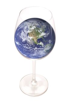 Conceptual image of planet Earth inside a Glass