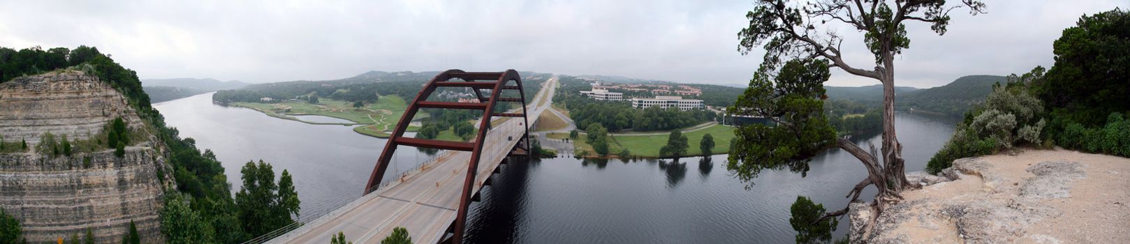 The Austin 360 bridge from an artistic view.