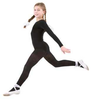 Young beautiful ballerina on the white background