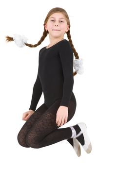 Young ballet dancer on the white background
