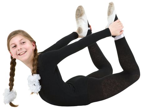 Ballet young dancer on the white background