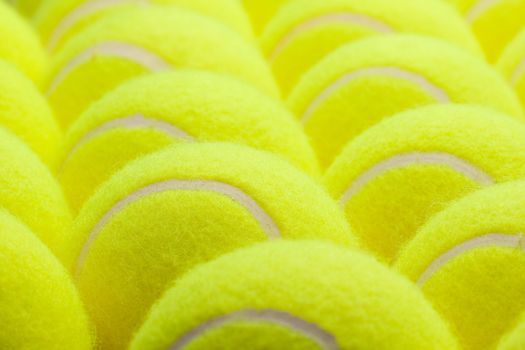 Macro Set of Brand New Tennis Balls.