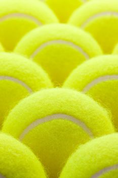 Macro Set of Brand New Tennis Balls.