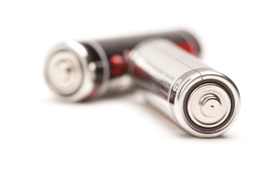 Heavy Duty AA Batteries on a White Background.