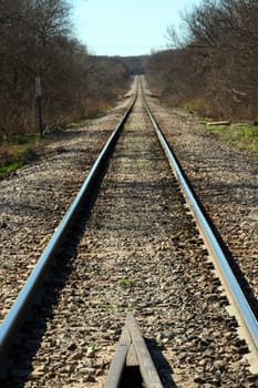 a long straight railroad track