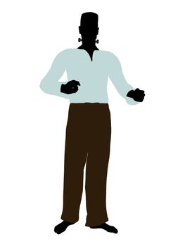 Frankenstein  halloween silhouette illustration on a white background