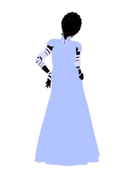 Frankensteins bride halloween silhouette illustration on a white background