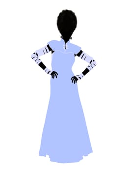 Frankensteins bride halloween silhouette illustration on a white background