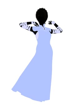 Frankensteins bride halloween silhouette illustration on a white background
