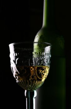 Still life with One Goblet and Bottle