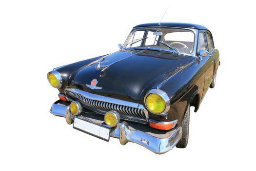Legendary russian car 60-70-h, black and shining, Volga GAS - 21, for editorial use