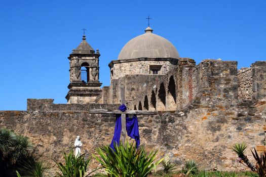 A pano of Mission San Jos� in San Antonio Texas