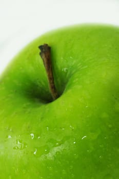 beautiful green apple on white background