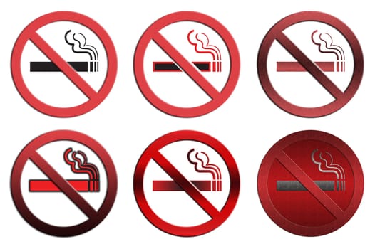 Different style of NO Smoking signs