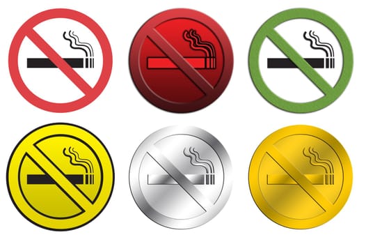 Different style of NO Smoking signs