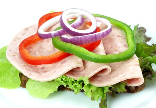 Pork cold cuts on brown bread