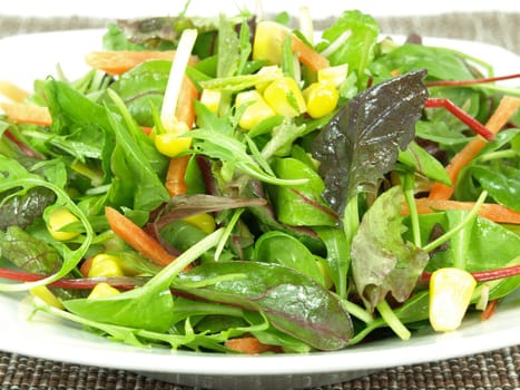 Bowl of baby green salad