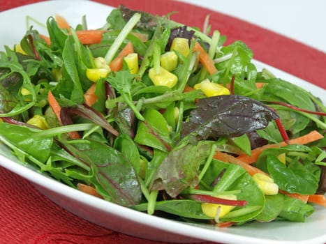 Bowl of baby greens salad